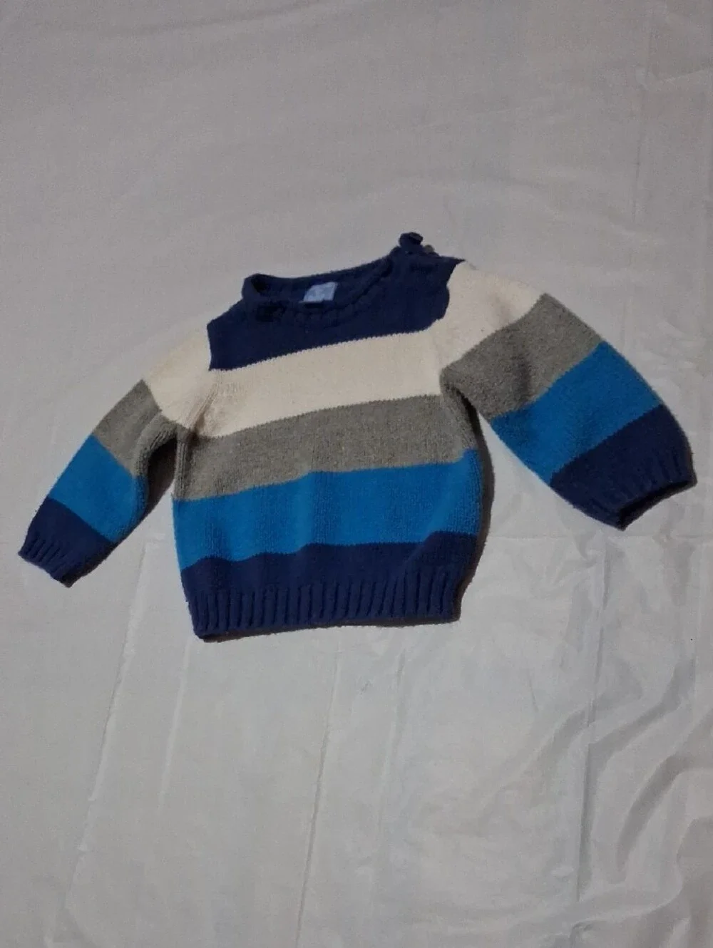 The Children's Place Navy and Cream Striped Knit Top